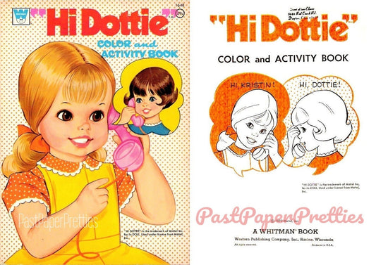 Vintage Printable Coloring Book Hi Dottie Doll Color and Activity Book c. 1973 PDF Instant Digital Download Childhood Toy Doll 137 Pages