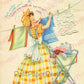 Vintage Printable Pretty Gingham Girls Happy Housewife All Occasion Greeting Card Images PDF Instant Digital Download Birthday Get Well