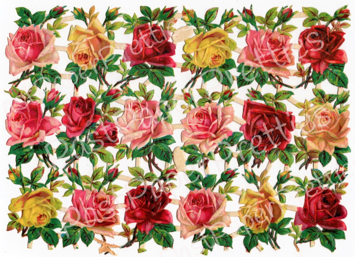 Old Country Roses Printable Vintage Antique Victorian Roses and Nosegay Flower Bouquets Printable ...