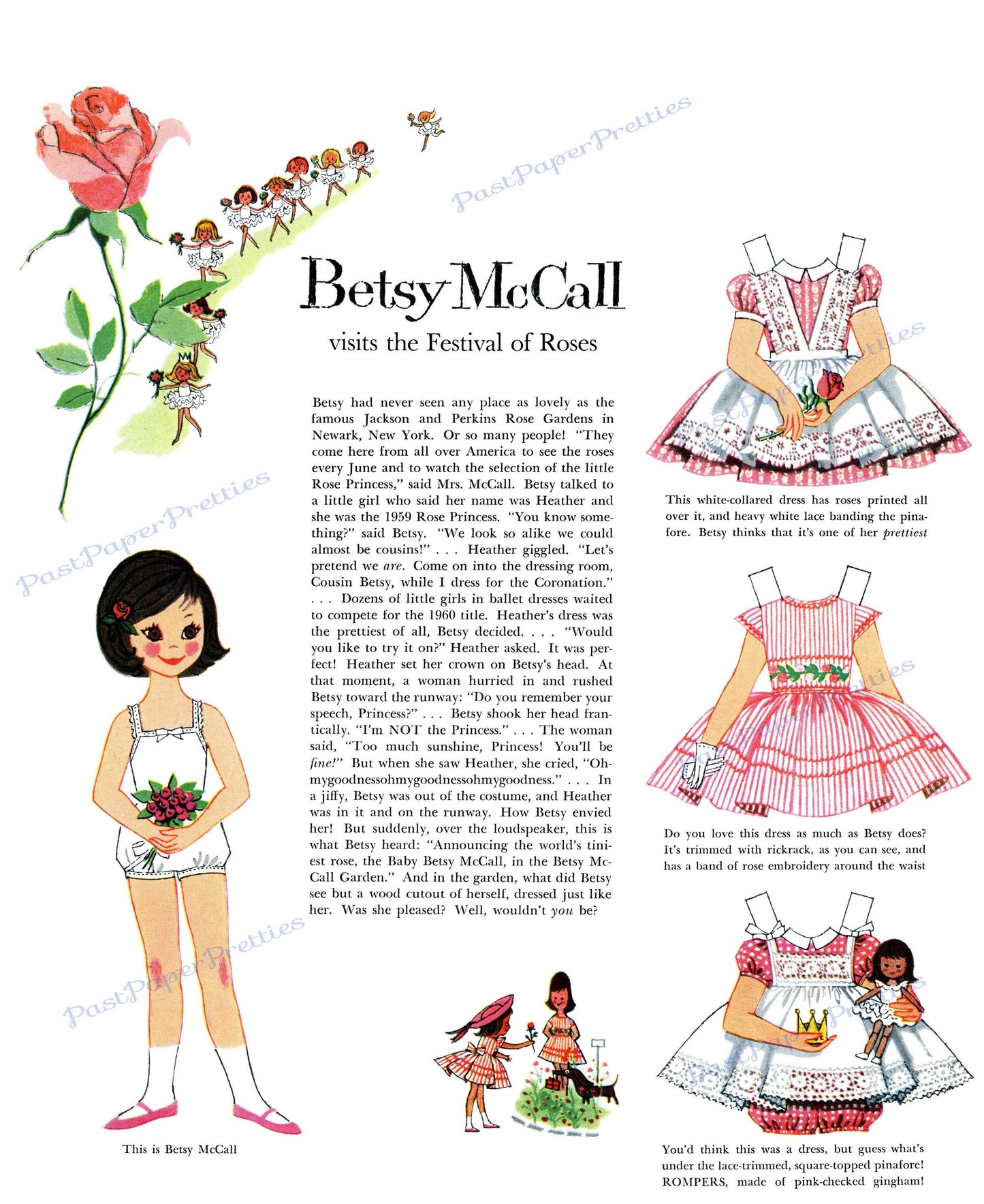 8 Sets Vintage Paper Dolls Betsy McCall Visits and Goes To Collage Sheets c. 1950s - 1960s PDF Printable Digital Instant Digital Download