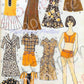 Vintage Printable Paper Dolls 4 Cute European Girls and Clothing Collage Sheets 1970s Fashions Cut Out Dolls PDF Instant Digital Download