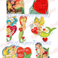 14 Vintage Printable Valentines Retro Mermaids Merman Card Images PDF Instant Digital Download Kitsch Kawaii Cute Mermaid Clip Art 300 dpi