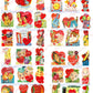 72 Vintage Kitsch Anthropomorphic Valentine Cards Images Fruit Veggies Items Objects Collage Sheets Printable PDF Instant Digital Download