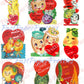 72 Vintage Kitsch Anthropomorphic Valentine Cards Images Fruit Veggies Items Objects Collage Sheets Printable PDF Instant Digital Download
