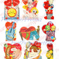 72 Vintage Kitsch Anthropomorphic Valentine Cards Images Fruit Veggies Items Objects Collage Sheets Printable PDF Instant Digital Download