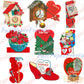 72 Vintage Kitsch Anthropomorphic Valentine Cards Images Fruit Veggies Items Objects Collage Sheets Printable PDF Instant Digital Download