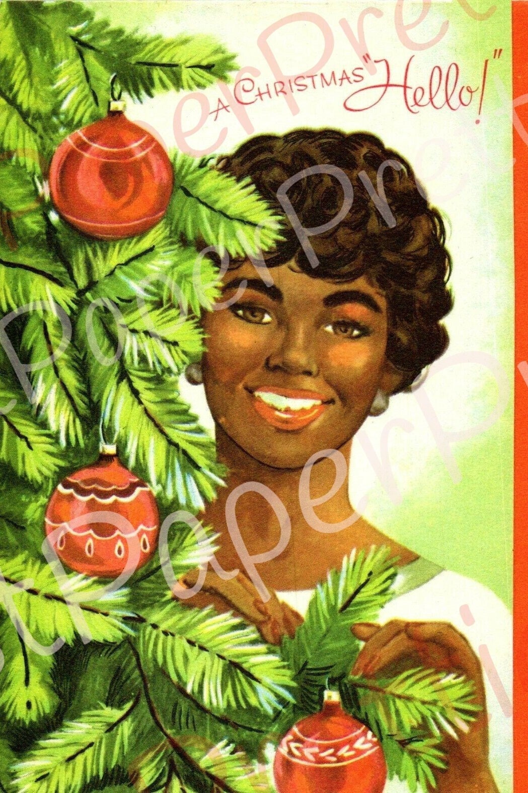 10 Vintage Printable Christmas African American Family Card Images PDF Instant Digital Download Mid Century Black Family MCM Holiday Clipart