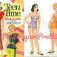 Vintage Paper Dolls Teen Time Stand Up Dolls with their Clothes c. 1960 Printable PDF Instant Digital Download 2 Pretty Teenagers Clip Art