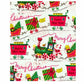 Vintage Printable Christmas Gift Wrap Santa Claus Train Peppermint Express Instant Digital Download Retro Xmas Wrapping Paper Clip Art Image