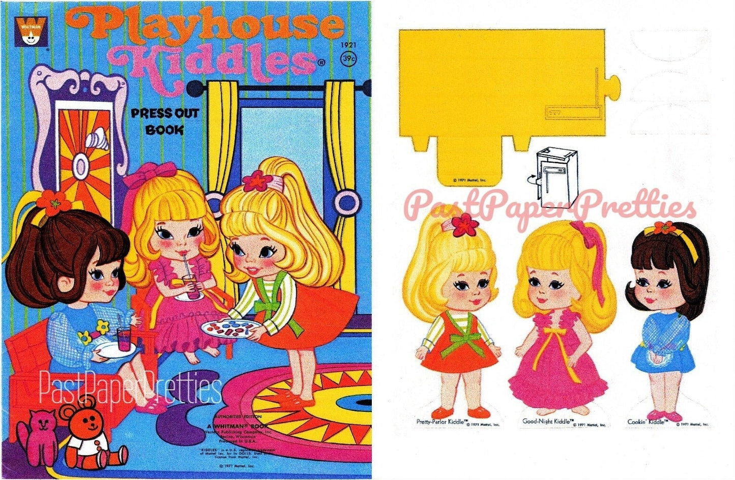 Vintage Paper Dolls Liddle Kiddles Playhouse Kiddles Furniture Playset Book 1971 Printable PDF Instant Digital Download Childhood Toy Dolls