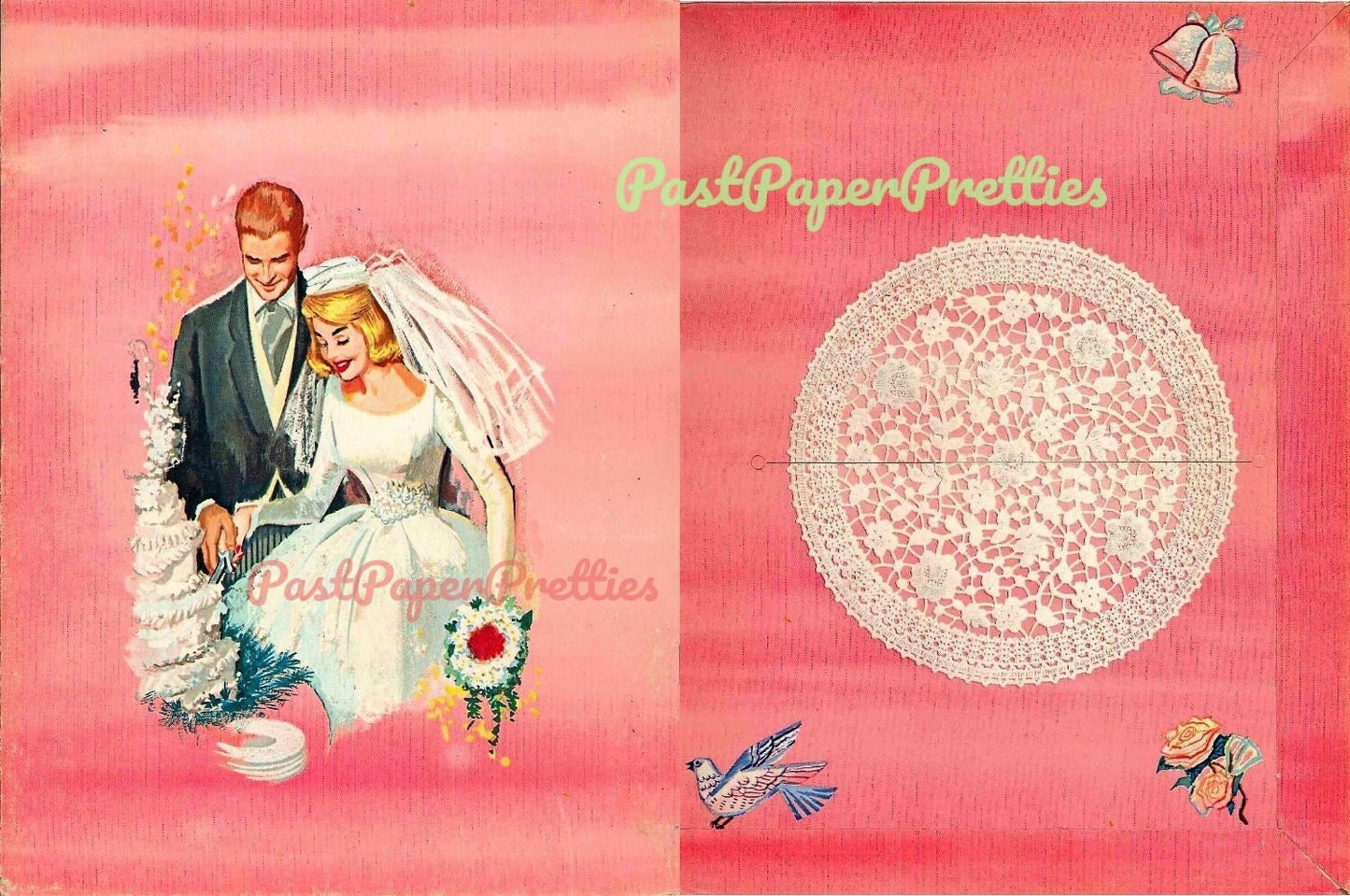 Vintage Paper Dolls Bride and Groom c. 1963 PDF Printable Instant Digital Download Wedding Bridal Dolls Trousseau Clothes Clip Art