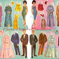 Vintage Paper Dolls Double Wedding c. 1964 Printable Instant Digital Download 16 Bridal Party Dolls & Clothes Clip Art JPEG PDF