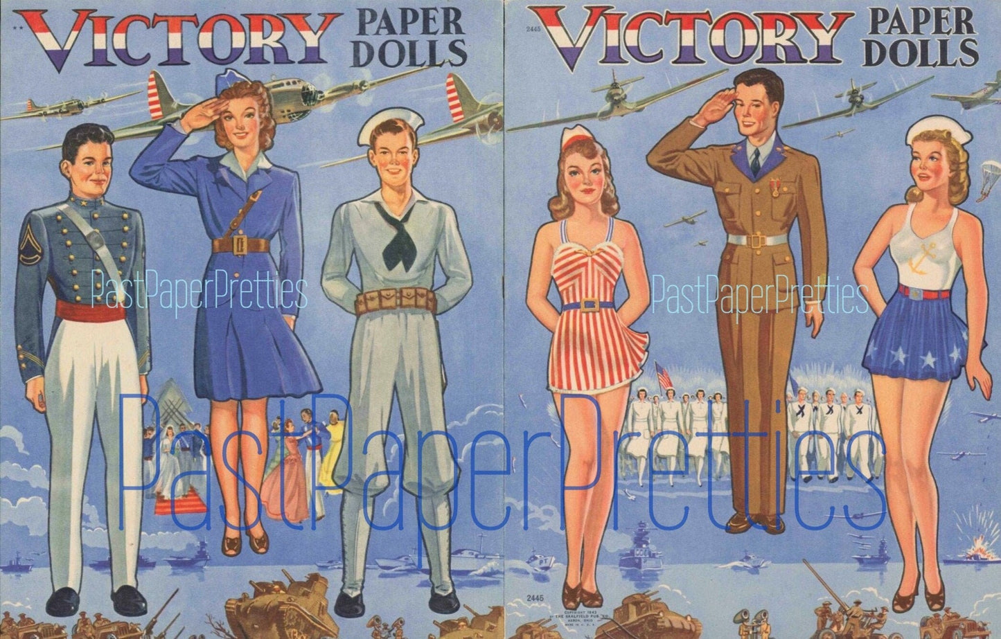 Vintage Victory Paper Dolls WWII Soldiers Sailors Red Cross Military Dolls Printable PDF Instant Digital Download Patriotic Wartime Clipart