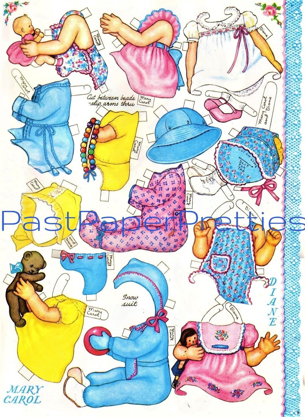 Vintage Paper Dolls Baby Shower c. 1942 Cute Adorable Babies Toddlers Printable PDF Instant Digital Download 8 Kitschy Baby Dolls Clip Art