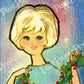 Vintage Printable Pretty Mid Century Mod Ladies Christmas Card Images PDF Instant Digital Download Retro '60s Holiday Housewives Set of FOUR