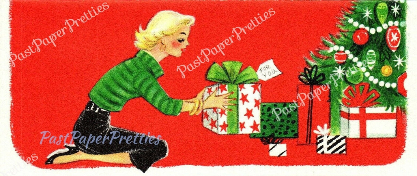 Vintage Printable Holiday Housewives Christmas Card Images Pretty Mid Century Ladies Retro Housewife PDF Instant Digital Download SET ONE