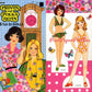 Vintage Paper Dolls Prints and Polka Dots Retro 1970s Mod Boho Hippie Groovy Fashions Printable PDF Instant Digital Download 3 Pretty Dolls