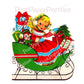 Vintage Printable Little Miss Christmas Cute Girl Holiday Sleigh Card Image c. 1950s Instant Digital Download Xmas Clip Art PNG JPEG 300 dpi