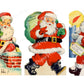 Vintage Printable Retro Santa Claus Christmas Card Images Three 1940s Designs PDF Instant Digital Download Kitschmas Holiday Clip Art