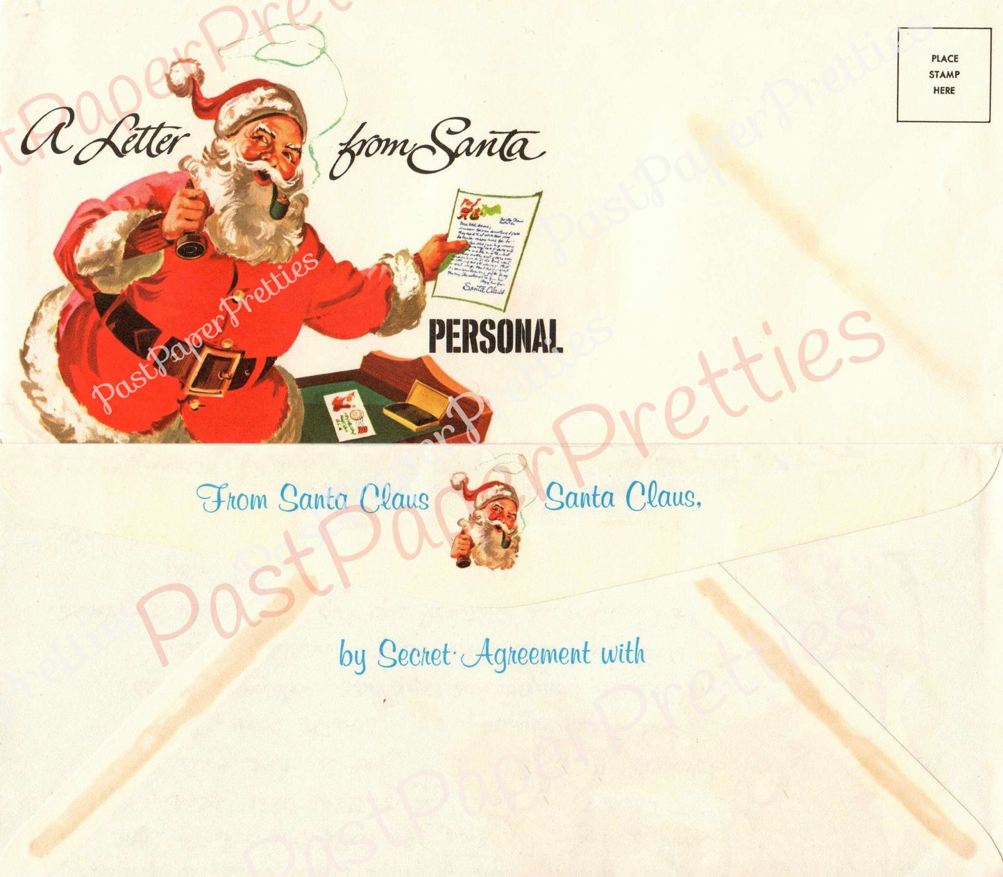 Vintage Printable Retro Letter From Santa Claus plus Envelope PDF Instant Digital Download Kitsch Old Fashioned Letter THREE Versions