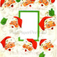 Vintage Printable Jolly Santa Faces Photo Frame Christmas Card Image Instant Digital Download Kitsch Santa Claus Clip Art PNG JPEG 300 dpi