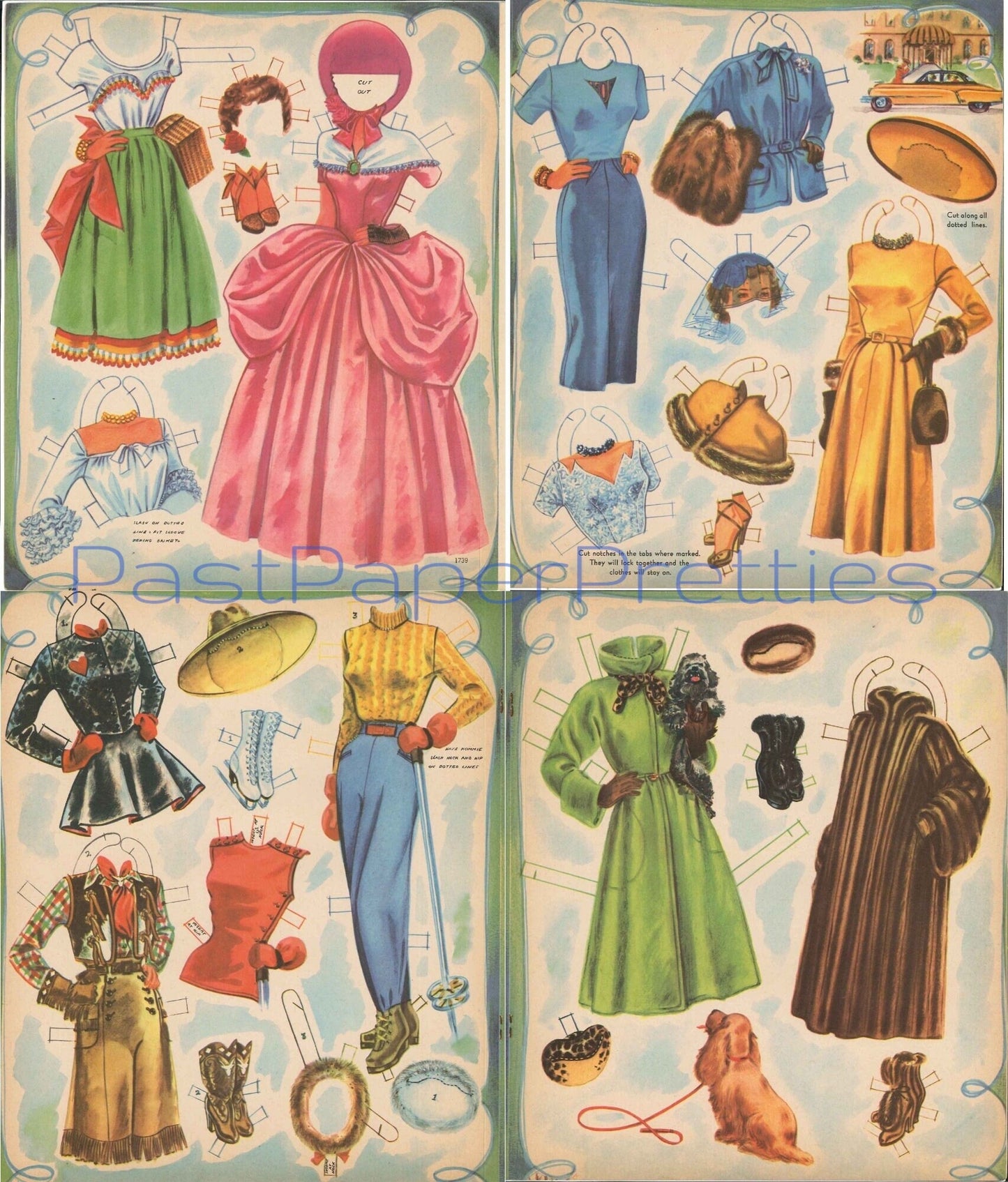 Vintage Paper Dolls Career Girls c. 1950s PDF Printable Instant Digital Download 2 Pretty Career Women Working Girls Clip Art