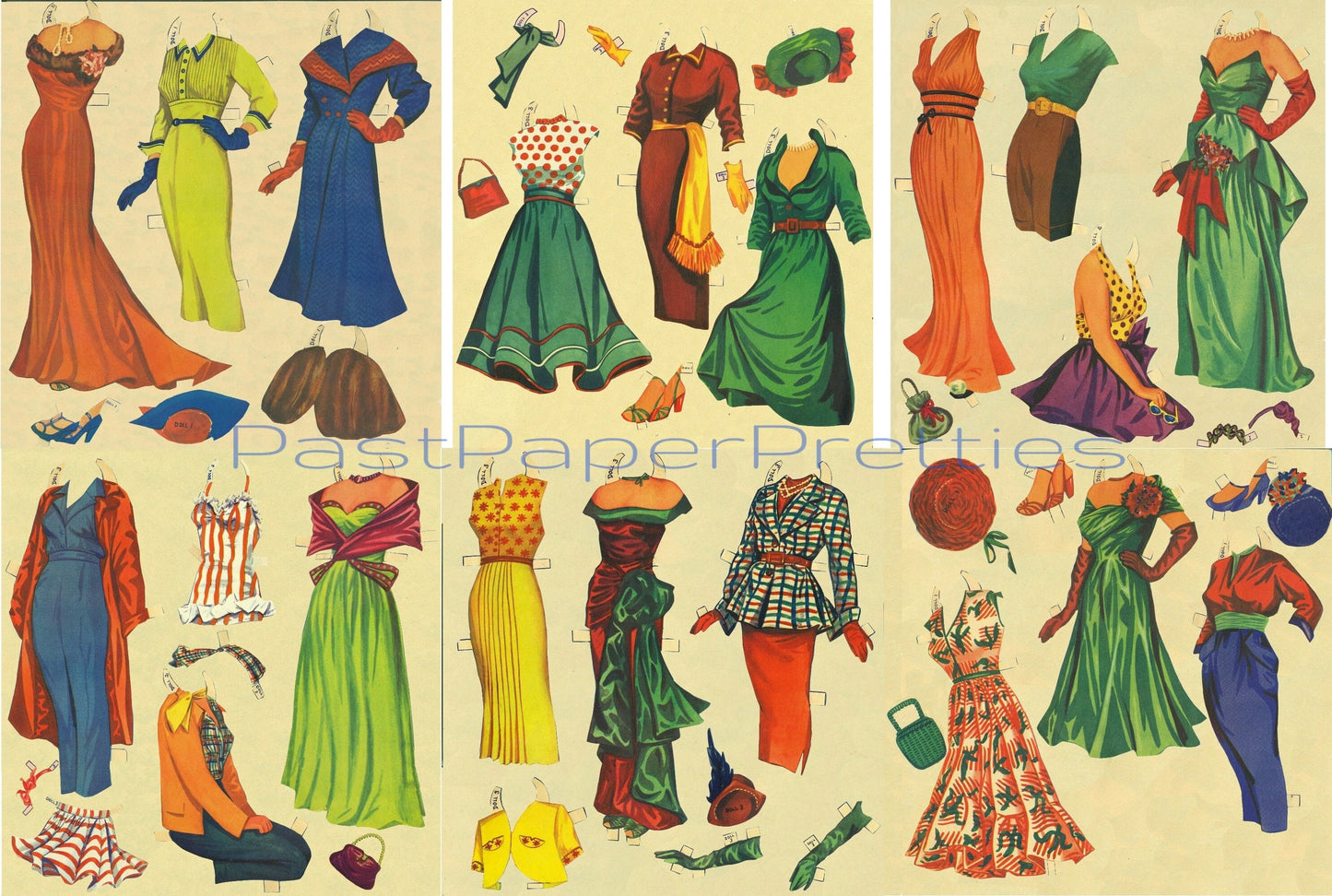 Vintage Paper Dolls Esther William Movie Star 1950s Printable PDF Instant Digital Download Hollywood Actress Starlet Doll Clip Art