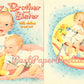 Vintage Paper Dolls Baby Brother and Sister Cute Twin Babies c. 1958 Printable PDF Instant Digital Download Infant Siblings Clip Art