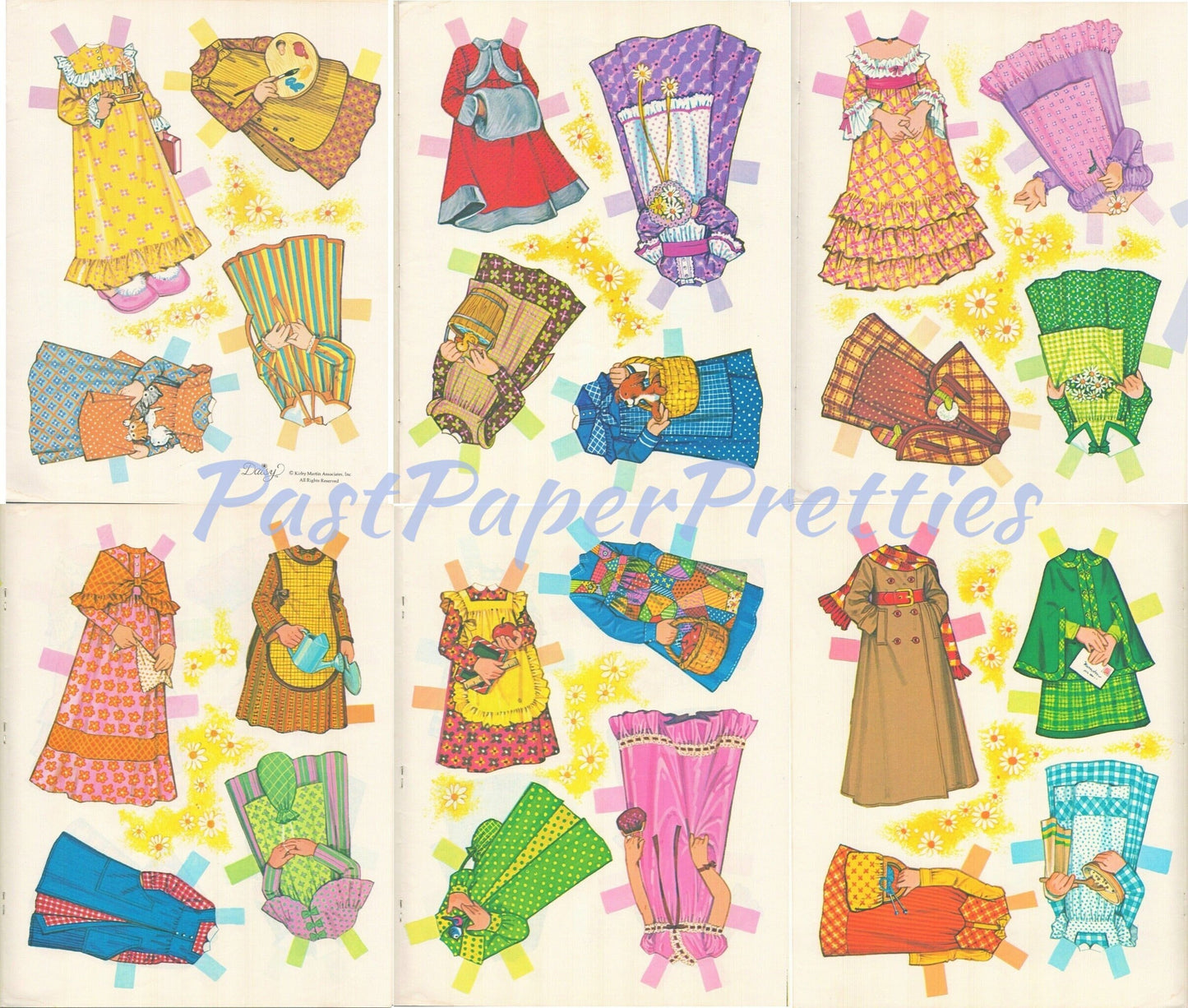 Vintage Paper Dolls Daisy 1978 Printable PDF Instant Digital Download Cute Sunbonnet Prairie Girl Clip Art