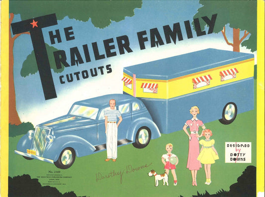 Vintage Paper Dolls The Trailer Family Cutouts c. 1938 Printable PDF Instant Digital Download Camper Camping Life Playset Clip Art