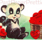 18 Vintage Printable Panda Bear Valentine Cards Images PDF Instant Digital Download ALL Kitsch Anthropomorphic Panda Love Clip Art