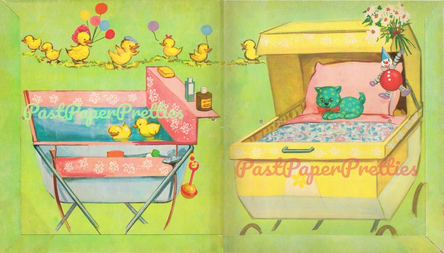 Vintage Paper Dolls Baby Bonnie 1960 Cute Little Redhaired Toddler Printable PDF Instant Digital Download Cute Kitsch Baby Clip Art