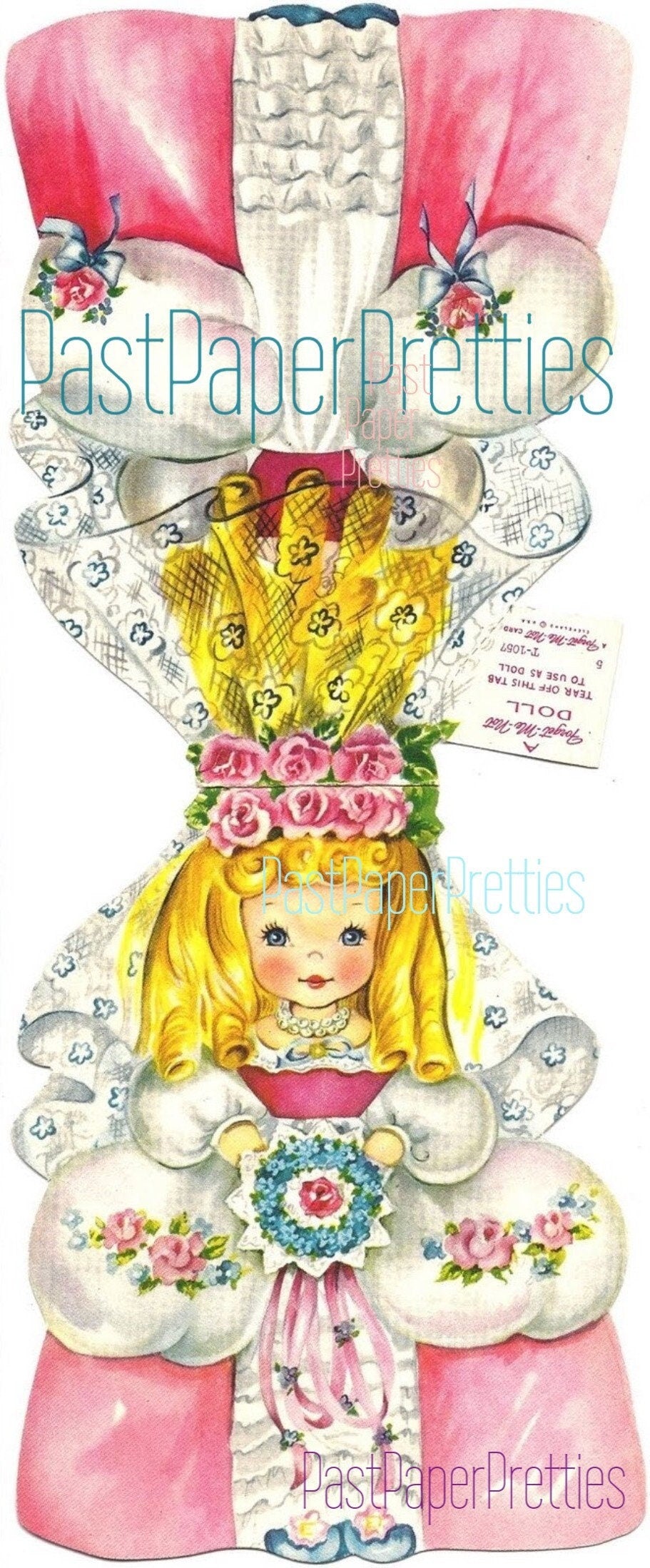 Vintage Storybook Girls Printable Paper Doll Greeting Cards Cut And Fold Forget Me Not PDF Instant Digital Download Lot of 6 Kitsch Cuties