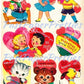 50 Vintage Printable Valentine Cards Kissing Stamps Retro 1960 Cute Kitsch Girls Boys Animals Collage Sheets PDF Instant Digital Download