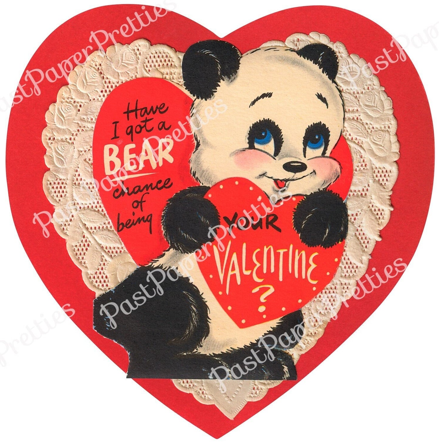 18 Vintage Printable Panda Bear Valentine Cards Images PDF Instant Digital Download ALL Kitsch Anthropomorphic Panda Love Clip Art