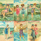 Vintage Printable Victorian Bathing Beauties Beach Postcard Images 1905 PDF Instant Digital Download 6 Pretty Old Timey Ladies 300 dpi