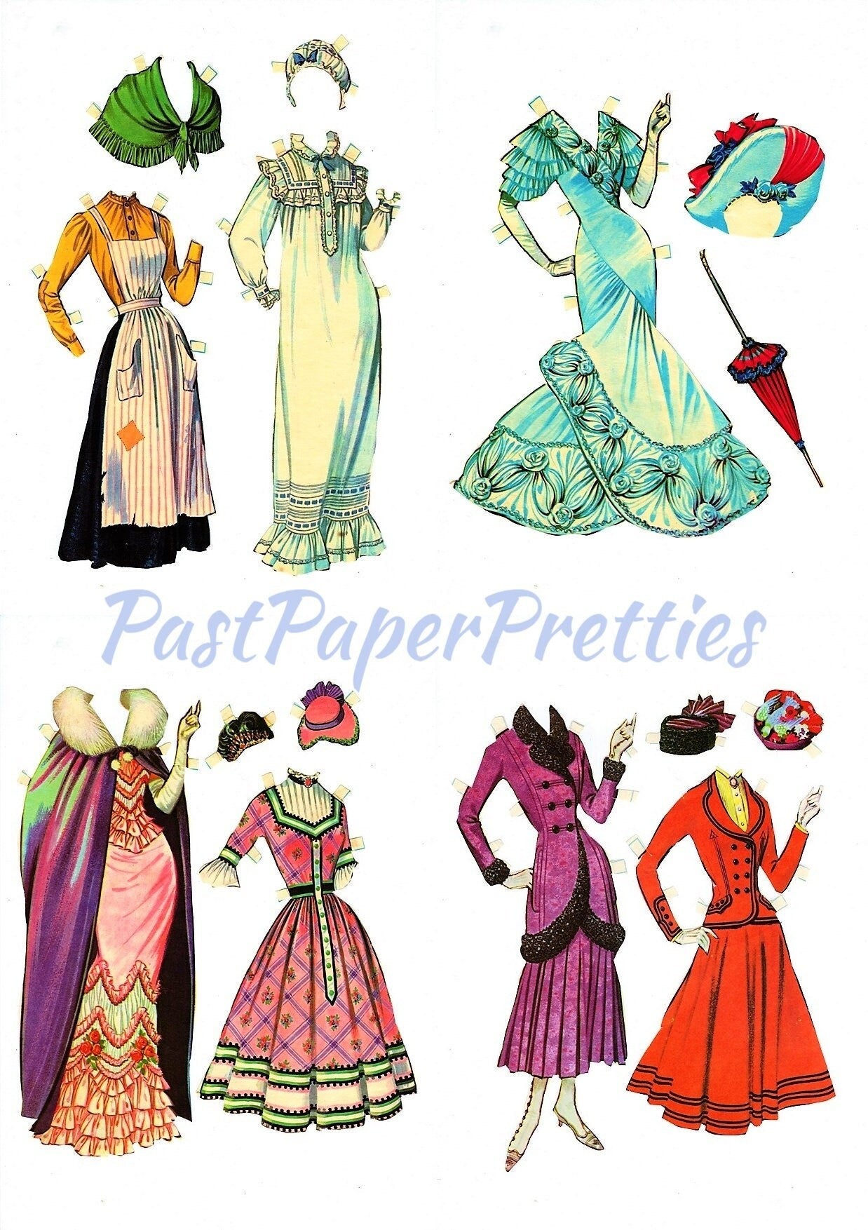 Vintage Paper Dolls My Fair Lady The Musical 1960s Printable PDF Instant Digital Download Pretty Eliza Doolittle Clip Art