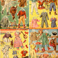 Vintage Paper Dolls Ride A Pony c. 1944 Printable PDF Instant Digital Download Cute Little Cowgirl Cowboy Western Dolls and Horses Clip Art