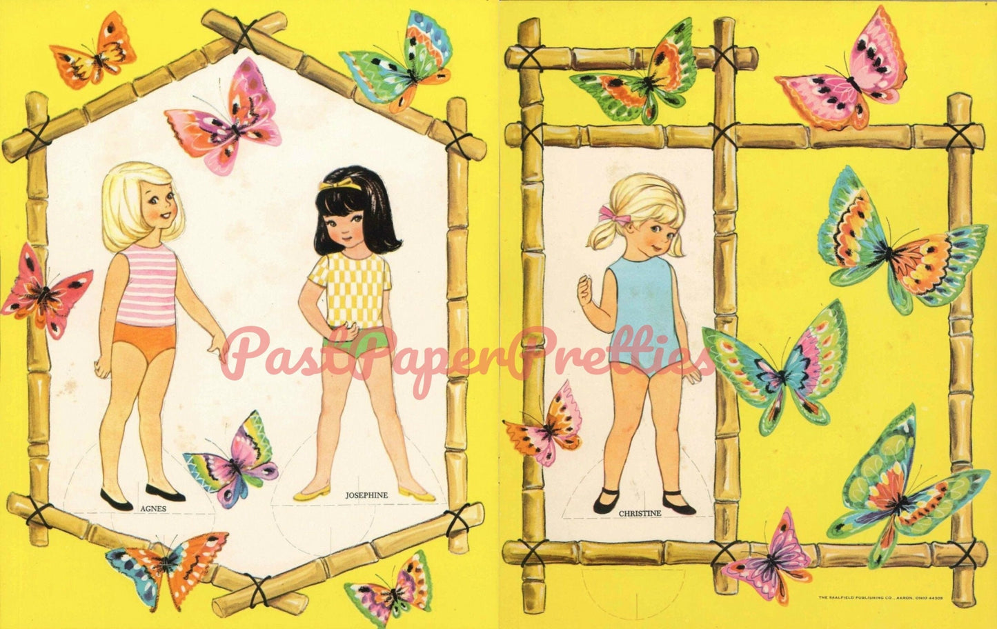 Vintage Paper Dolls Little Girls Are Everything Nice c. 1960s Printable PDF Instant Digital Download 3 Cute Kawaii Girls Clip Art