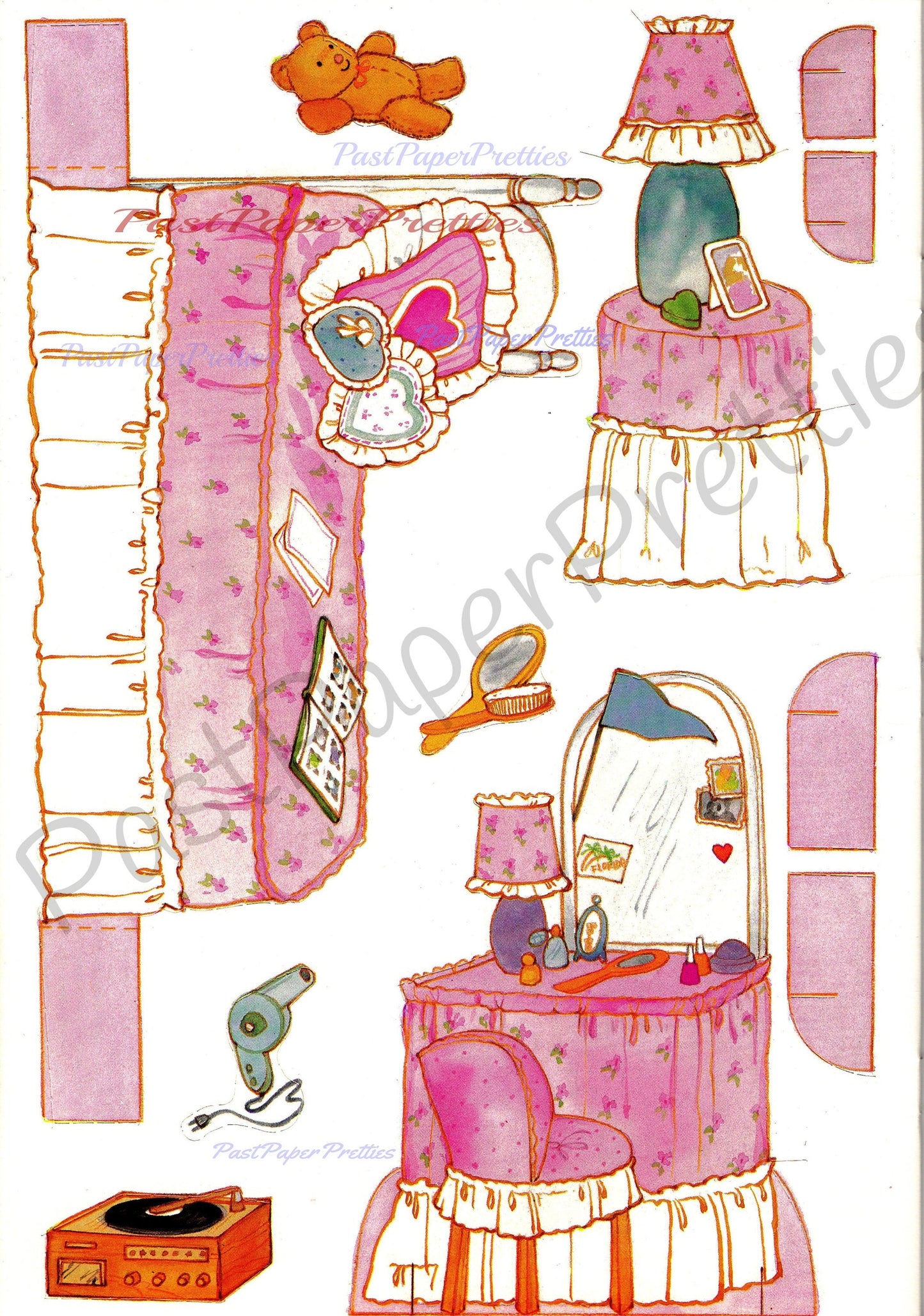 Vintage Paper Dolls Mandy c. 1984 Printable PDF Instant Digital Download Retro 80s Pretty Redhead Redhaired Toy Doll Clip Art