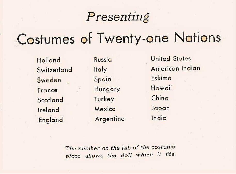 Vintage Paper Dolls Around The World Antique 1935 Printable International Children Instant Digital Download 21 National Costumes JPEG PDF