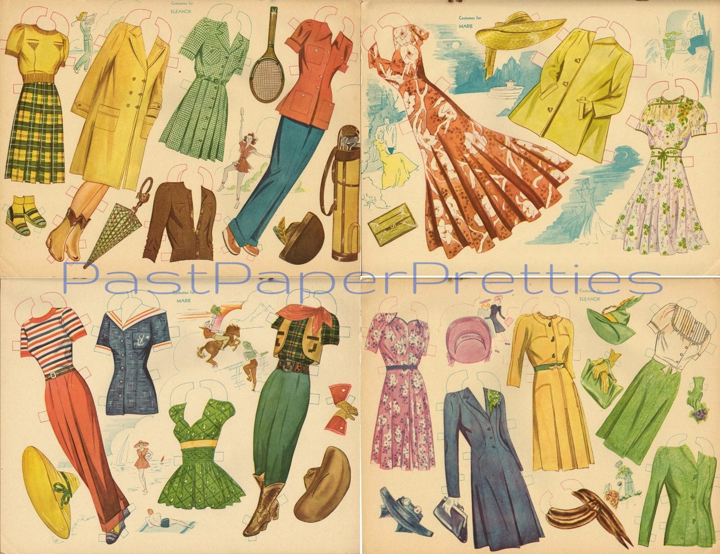 Vintage Paper Dolls American Beauties c. 1951 PDF Printable Instant Digital Download Beautiful '50s Glam Glamour Pin Up Gals Clip Art