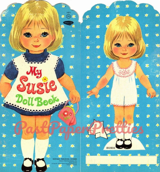 Vintage Paper Dolls My Susie Doll Book c. 1968 Printable PDF Instant Digital Download Cute Blonde Freckled Little Girl Clip Art