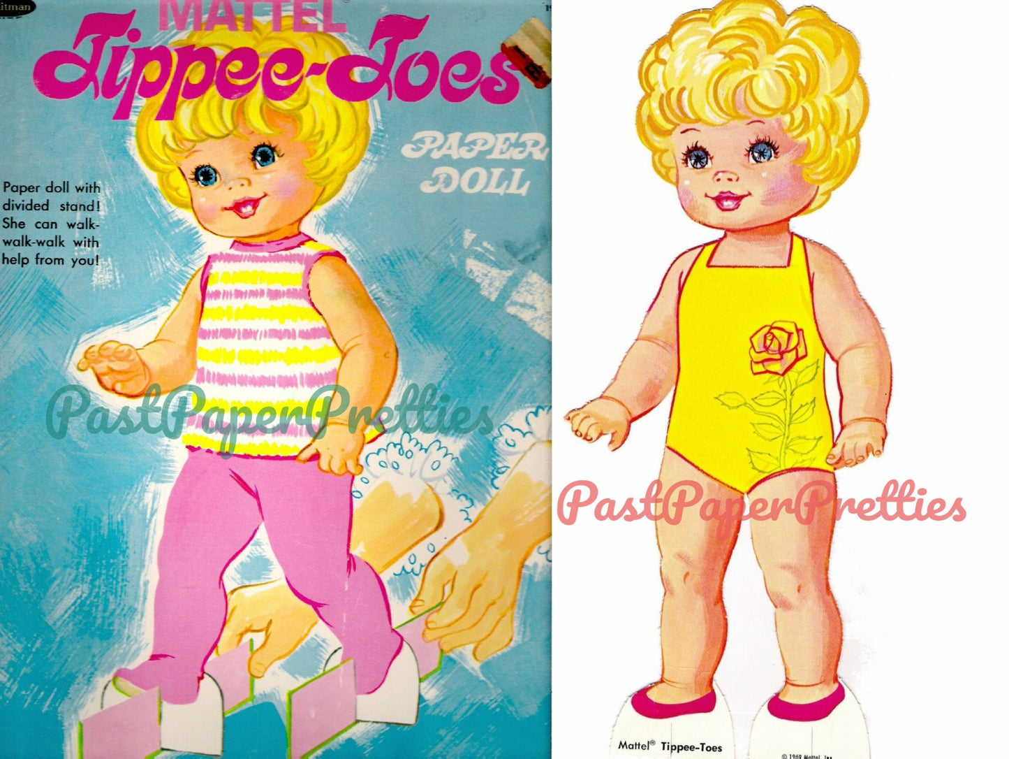 Vintage Paper Dolls Tippee Toes Doll c. 1969 Printable PDF Instant Digital Download Cute Childhood Toy Doll Clip Art