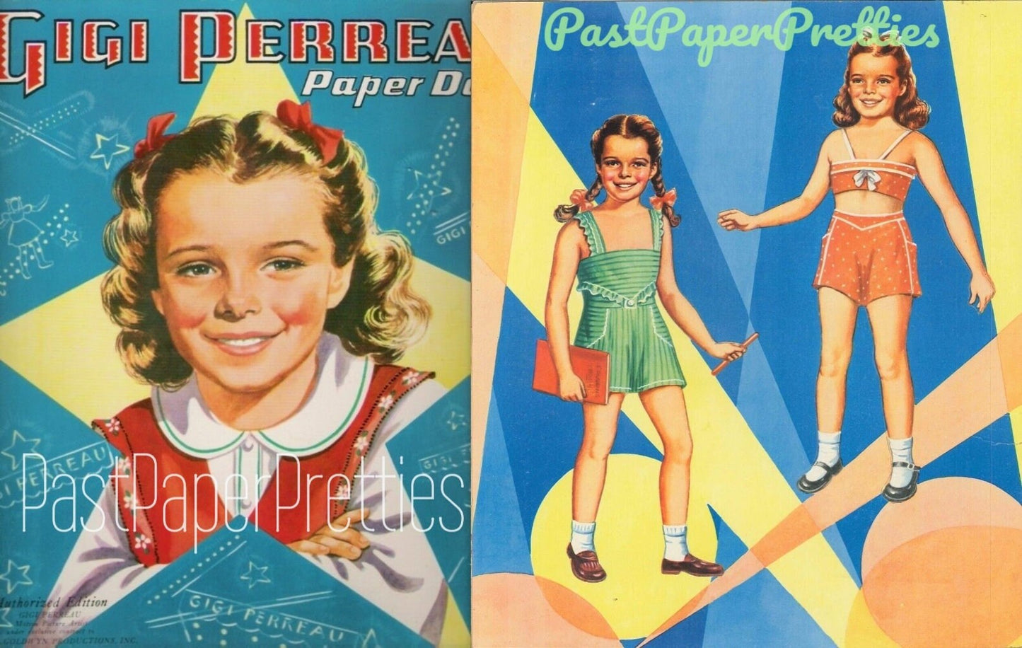 Vintage Paper Dolls Gigi Perreau Child Star c. 1951 Printable PDF Instant Digital Download Cute Hollywood Starlet Star Clip Art