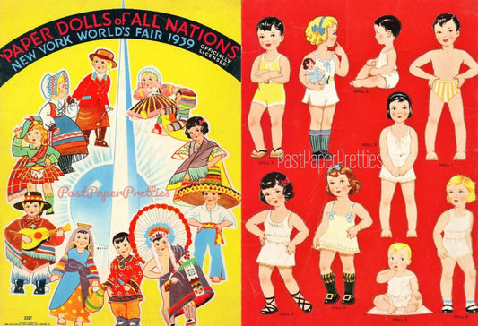 Vintage Paper Dolls of All Nations New York Worlds Fair 1939 International Children Printable PDF Instant Digital Download National Costumes