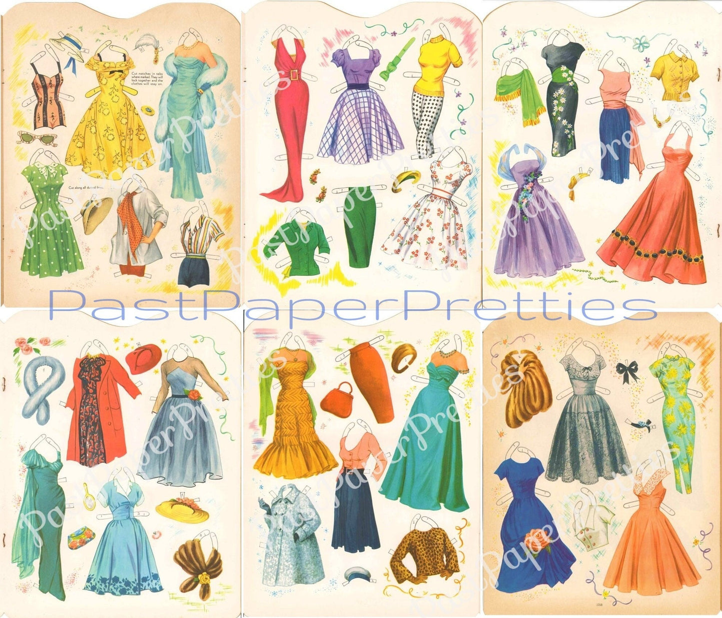 Vintage Paper Dolls The Melody Four c. 1958 Printable PDF Instant Digital Download 4 Lady Singers Girl Band Musical Clipart