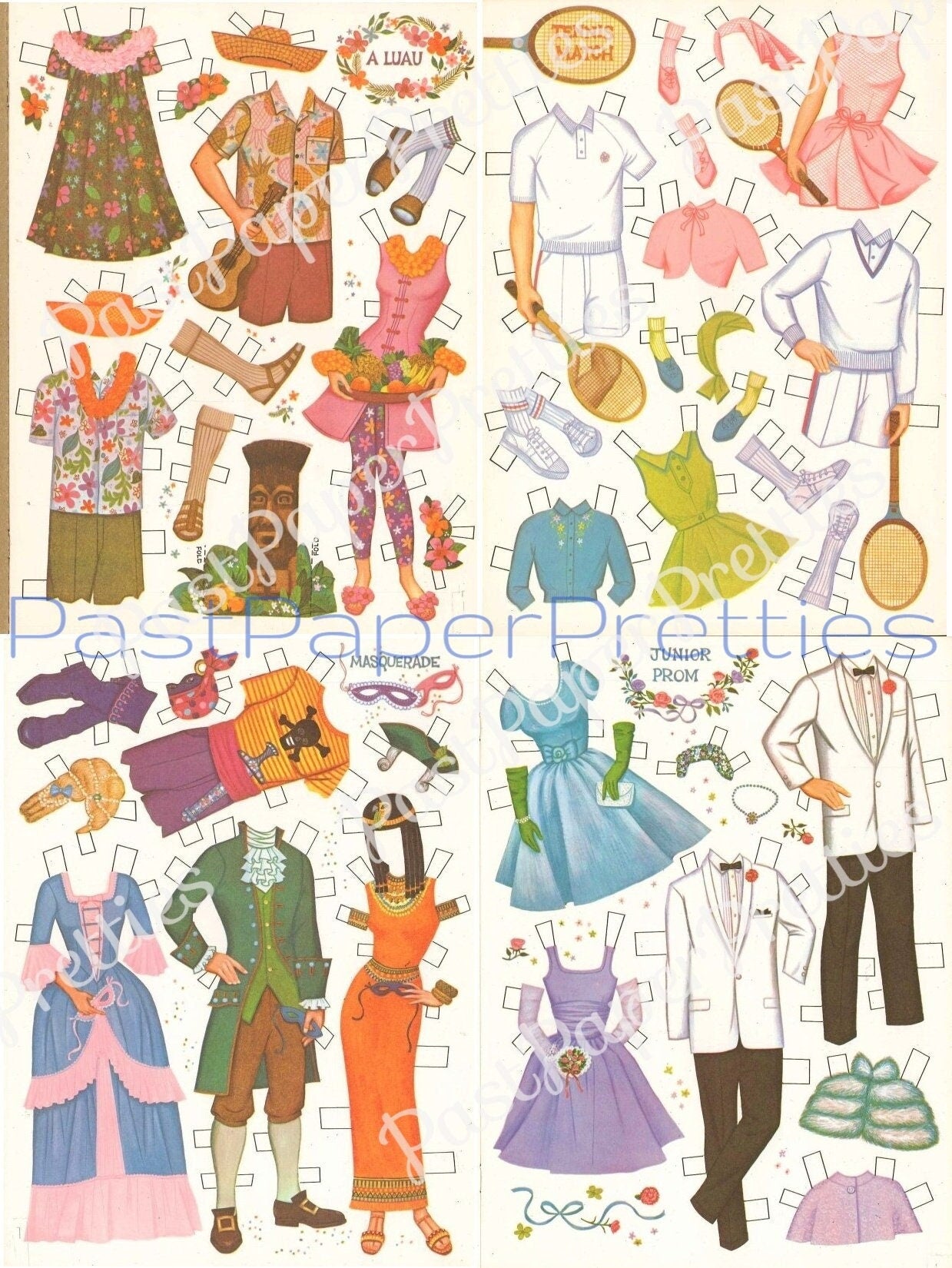 Vintage Paper Dolls Candy High School c. 1964 Printable PDF Instant Digital Download 4 Teen Teenage School Friend Dolls & Clothes Clip Art