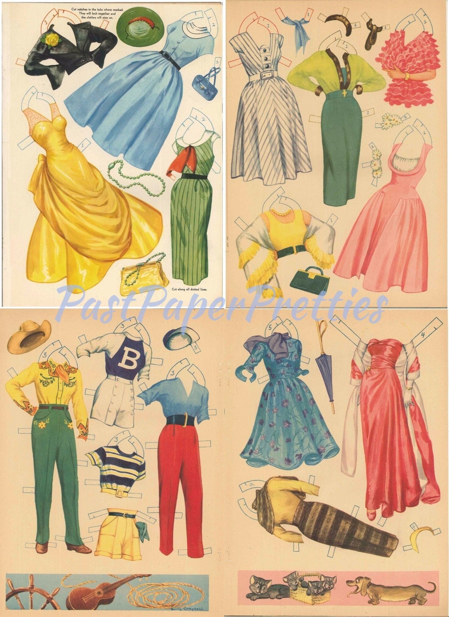 Vintage Paper Dolls Barbara Britton Movie Star c. 1954 Printable PDF Instant Digital Download Hollywood Actress Starlet Doll Clip Art