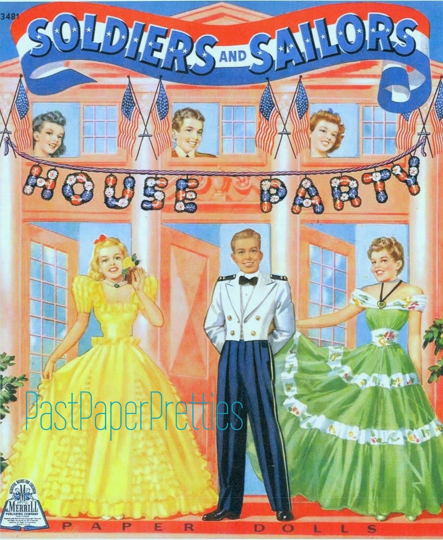 Vintage Paper Dolls Soldiers and Sailors House Party Military Soiree circa 1943 WWII Printable Instant Digital Download Wartime Clip Art